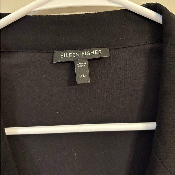 Eileen Fisher Crepe 100% Silk Black Cropped Blazer Size X Large - Picture 3 of 9